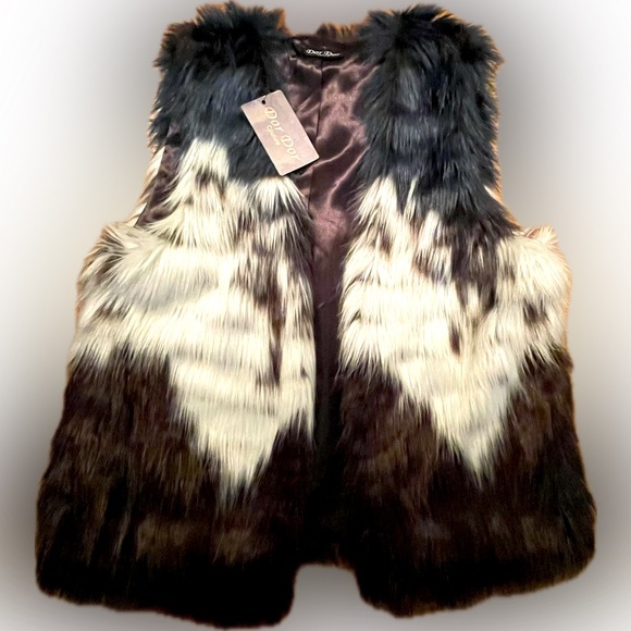 Tricolor Fur Vest - Picture 3 of 4